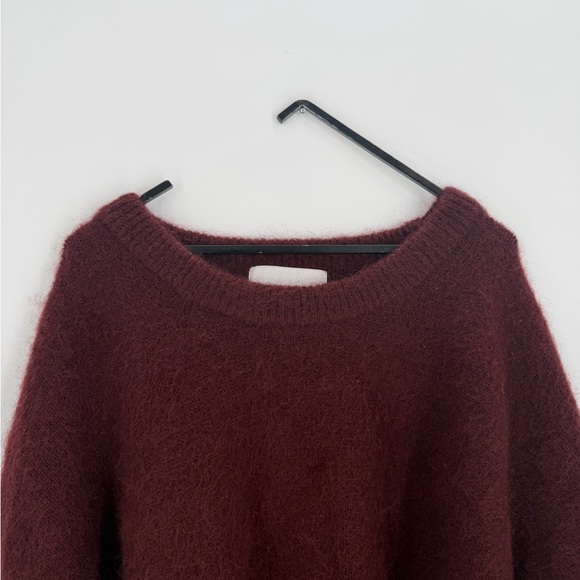H&M Edition Premium Selection Oversized Mohair Wool Blend Sweater In Burgundy